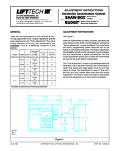 Budgit Electronic Acceleration Control Manual