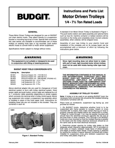 Budgit Motorized Trolley Manual