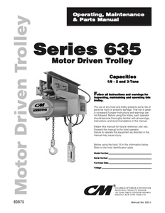 CM 635 Motor Trolley Manual