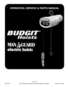 Budgit Manguard Manual