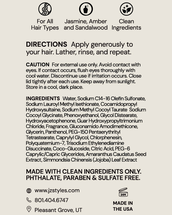 Shampoo | Sulfate-Free for All Hair Types | JZ Styles