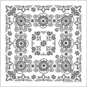 Texas Paisley Bandana White