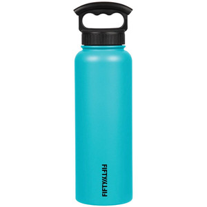 40Oz Vac Insul W/3 Fing Aqua