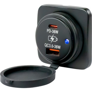 Sea-Dog USB A \/ USB C Square Surface Mount Power Socket [426531-1]