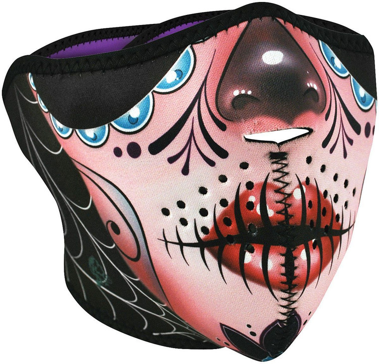 Neo 1/2 Mask Sugar Skull/Purpl