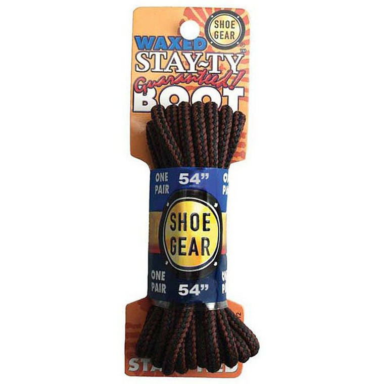 Waxed Boot Laces 54" Brn/Blk