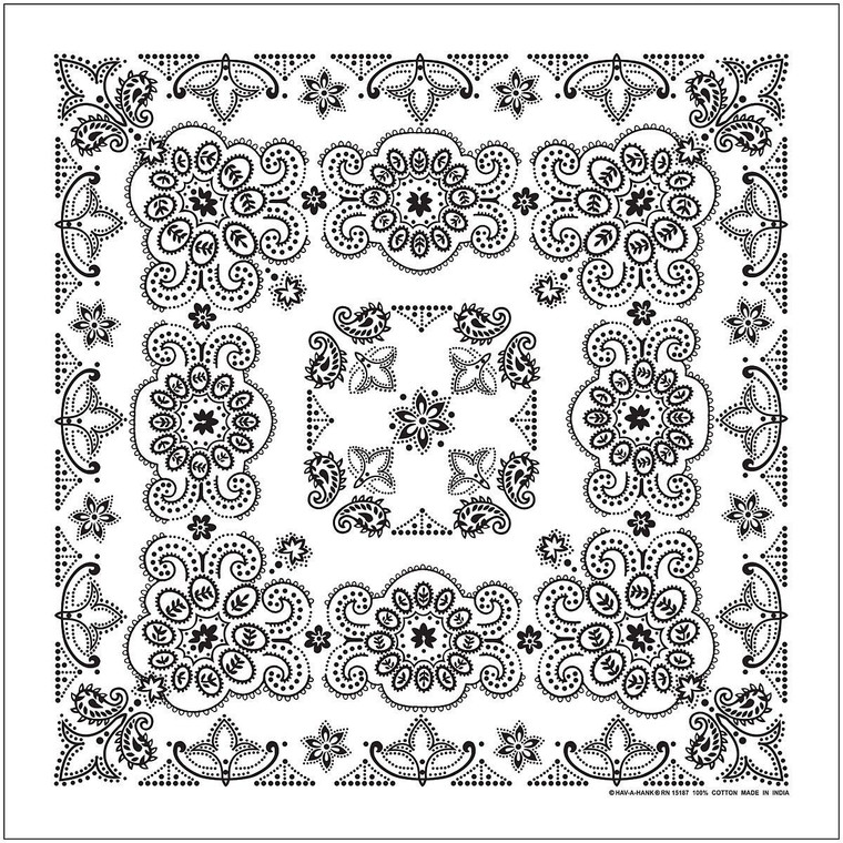 Texas Paisley Bandana White