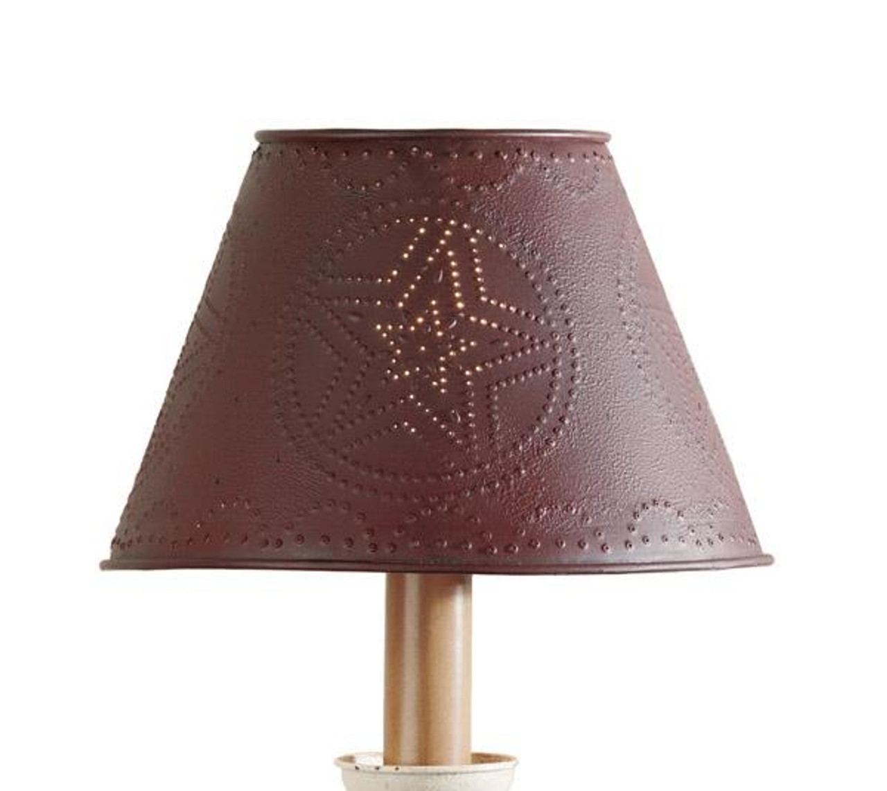 red metal lamp shade