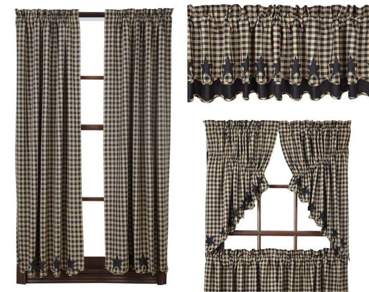 Black Star Curtain Collection - Country Village Shoppe