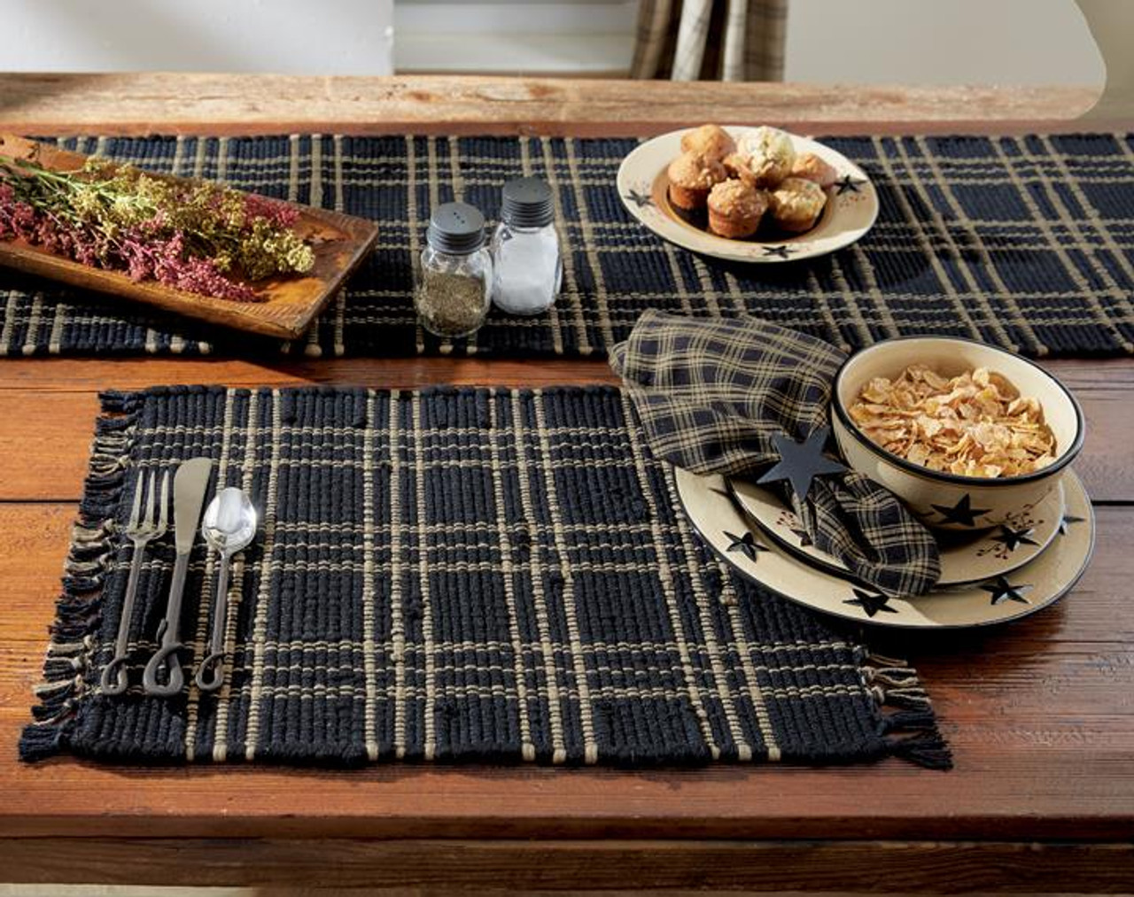 Prairie Wood Placemats - Chindi Set of 6 - Country Village Shoppe