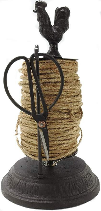 Rooster Twine Holder with Scissors Country Village Shoppe