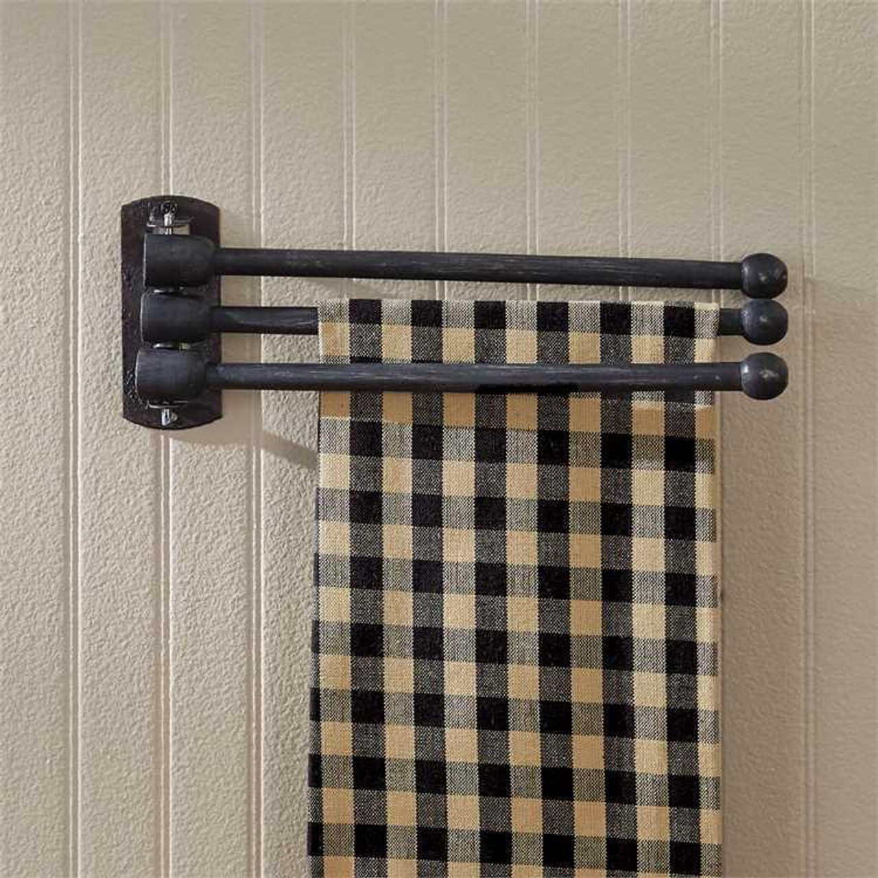 Belgravia Black Bath Rack Wooden Tray