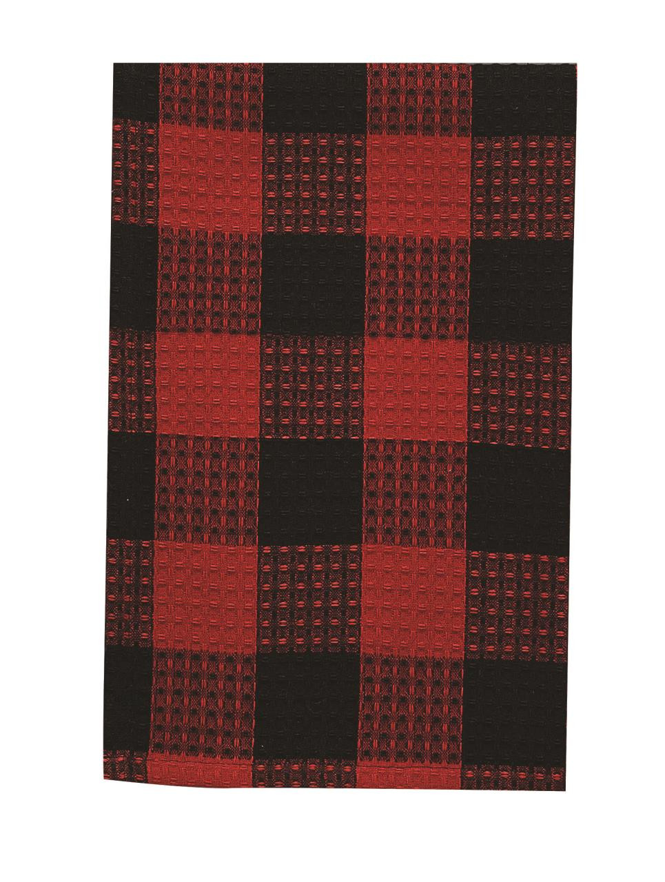 Farmhouse Buffalo Check Waffle Weave Red and White Kitchen Towels