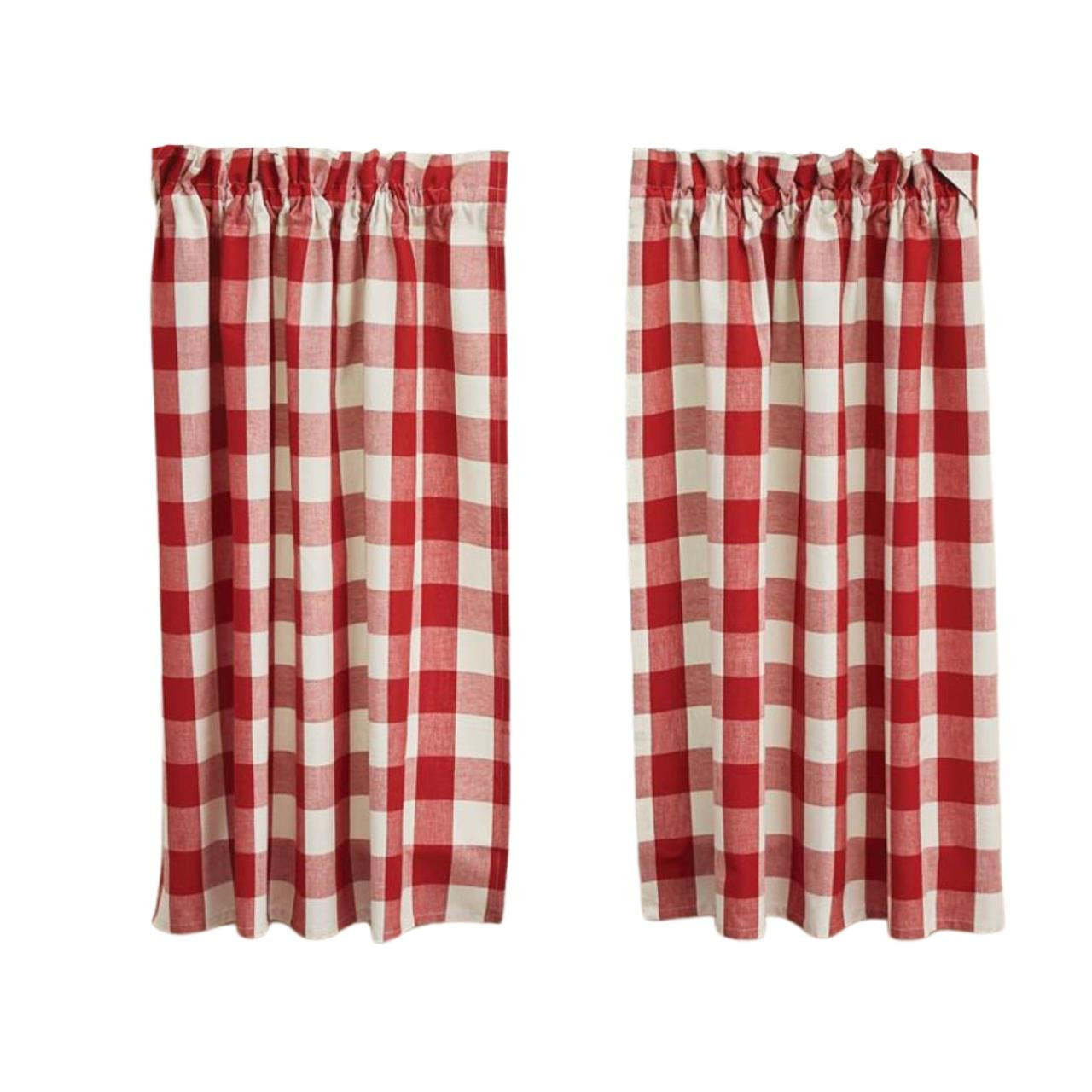 Wicklow Check Red & Cream Tiers - 72x36 - Country Village Shoppe