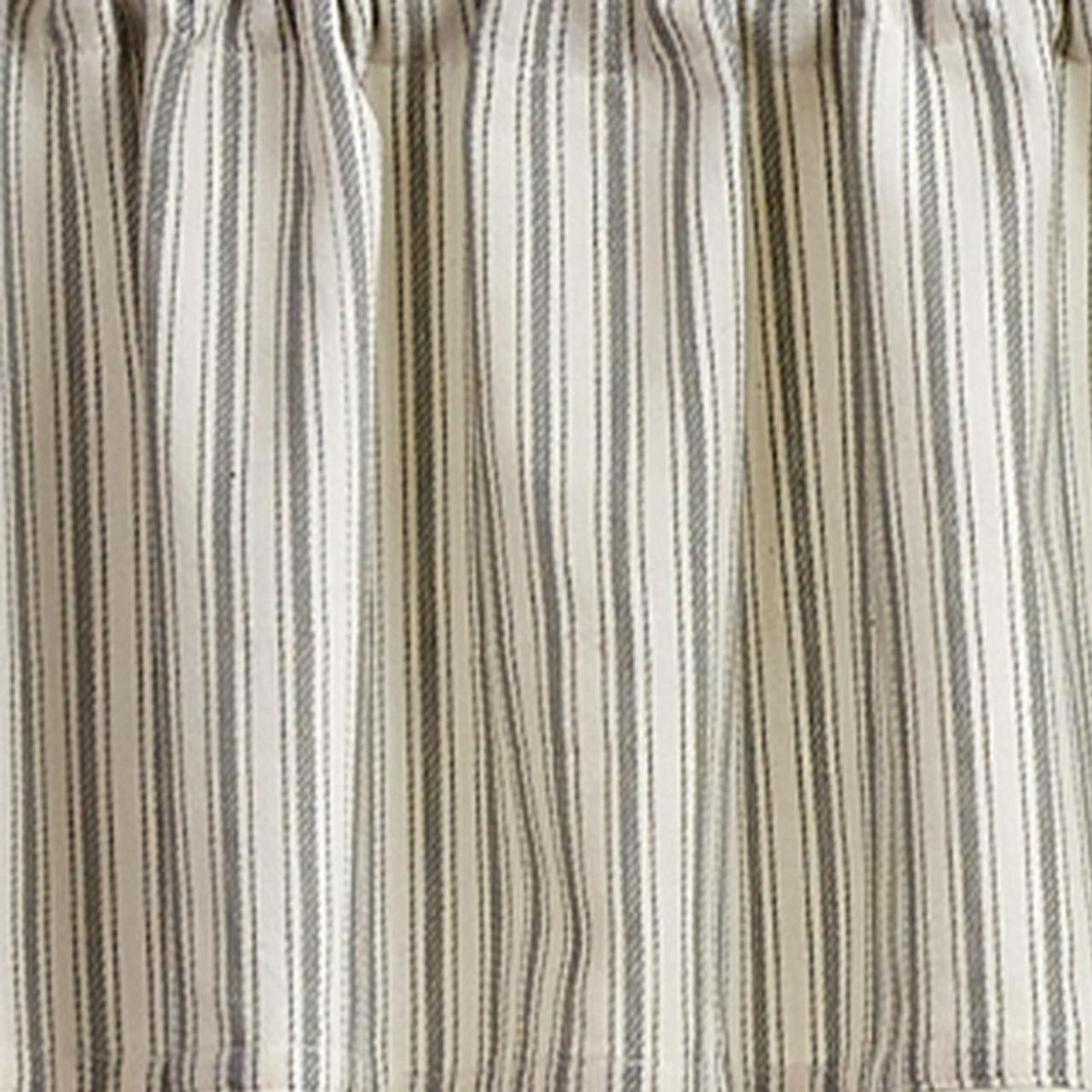 Ticking With Ball Fringe Panels - 72x63 - Country Village Shoppe