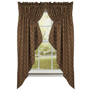 Lover's Knot Jacquard Prairie Gathered Curtains - 72x63 - Country