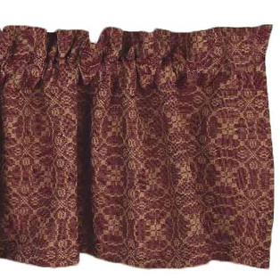 Marshfield Jacquard Barn Red Valance - 72x15.5 - 640970732381