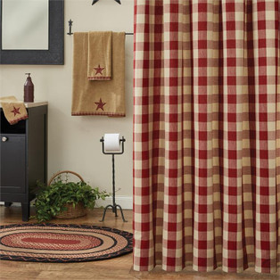 Wicklow Check Garnet Shower Curtain - 762242401327