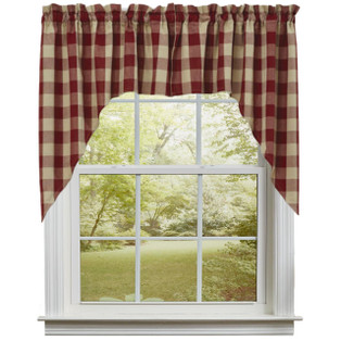 Wicklow Check Garnet Swags - 72x36 - 762242401341
