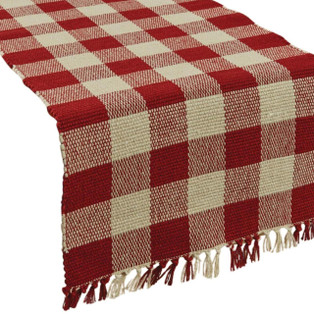 Wicklow Check Garnet Yarn Table Runners - 762242401242