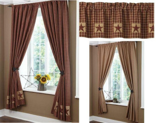 Sturbridge Wine Patch Curtain Collection -