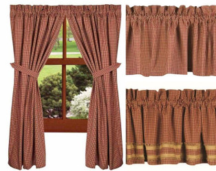 Newbury Gingham Red Curtain Collection -