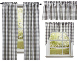 Wicklow Check Dove Curtain Collection -