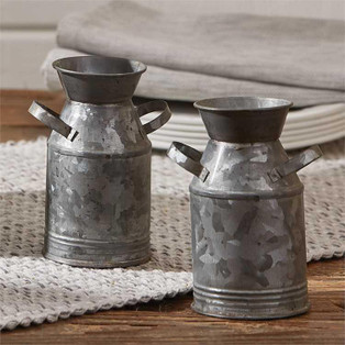 Galvanized Milk Can Salt & Pepper Set - 762242434455