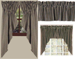 Heritage House Check Black Curtain Collection -