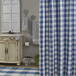 Wicklow Check China Blue Shower Curtain - 762242995215
