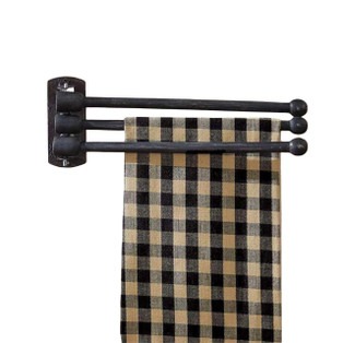 3 Prong Wood Towel Rack - Black - 762242424005