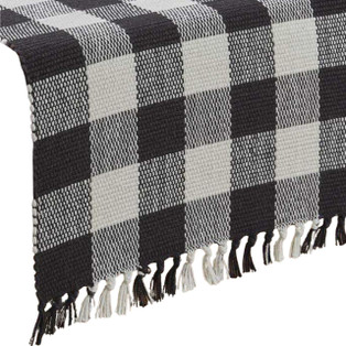 Wicklow Check Table Runners - Black & Cream - 400000567860