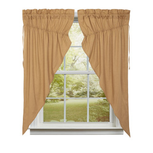 Simple Life Flax Khaki Prairie Gathered Curtains - 72x63 - 840528181306