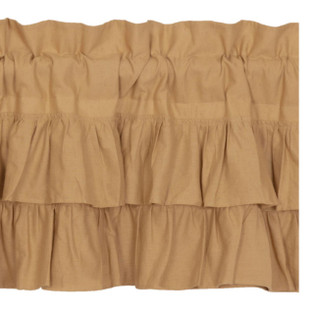 Simple Life Flax Khaki Valance - Ruffled 60x16 - 840528184642