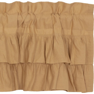 Simple Life Flax Khaki Valance - Ruffled 72x16 - 840528184659