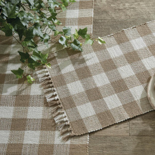 Wicklow Check Natural Table Runner - 13x54 - 762242015197