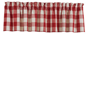 Wicklow Check Red & Cream Valance - 72x14 - 762242015265