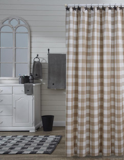 Wicklow Check Natural Shower Curtain - 762242015234