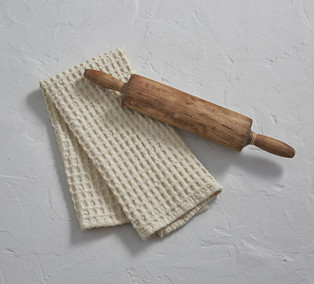 Waffle Weave Dishtowels - Pebble Set of 2 - 762242440654