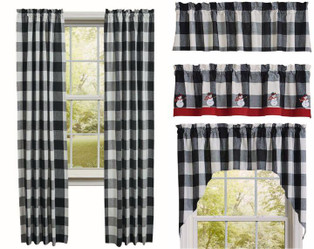 Wicklow Large Check Black Curtain Collection -