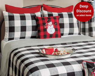 Wicklow Large Check Black Bedding Collection -