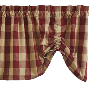 Wicklow Check Garnet Valance - Farmhouse 60x20 - 762242022089