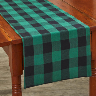 Wicklow Check Table Runners - Forest Backed - 762242021600
