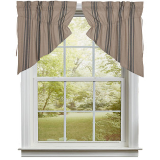 Grain Sack Charcoal Prairie Gathered Curtains - 72x36 - 810055894369