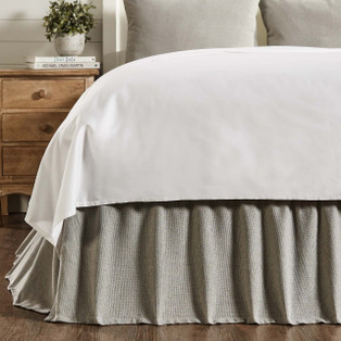 Burlap Dove Grey Ruffled Bed Skirt - 810055893843