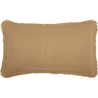 Burlap Natural Fringed Ruffle Pillow Sham - King - 840528182693