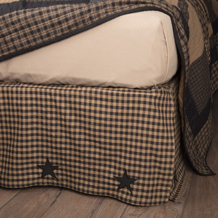 Black Check Star Bed Skirt - 840528173264