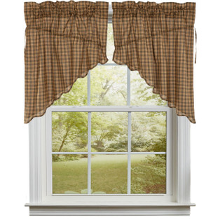 Cedar Ridge Scalloped Prairie Gathered Curtains - 72x36 - 840528186554