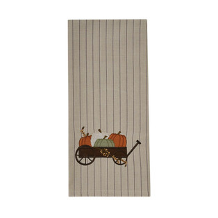 Pumpkin Cart Embroidered Dishtowels - Set of 2 - 762242003064