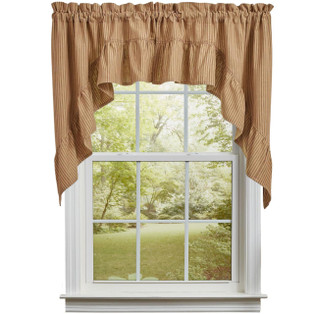 Sturbridge Wine Ticking Swags - Ruffle 72x36 - 762242033566